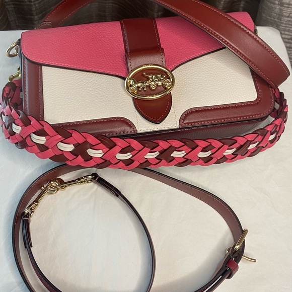NWOT Coach Georgie Shoulder Bag NWT Coach Strap With Weaving - Picture 2 of 11